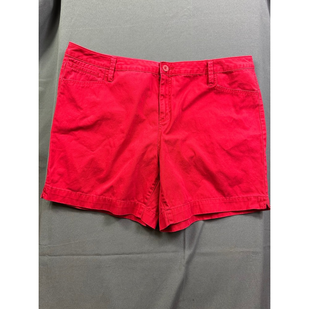 Faded Glory Woman Red Chino Shorts Women's 20W Cotton Casual 5 Pocket FGW18409